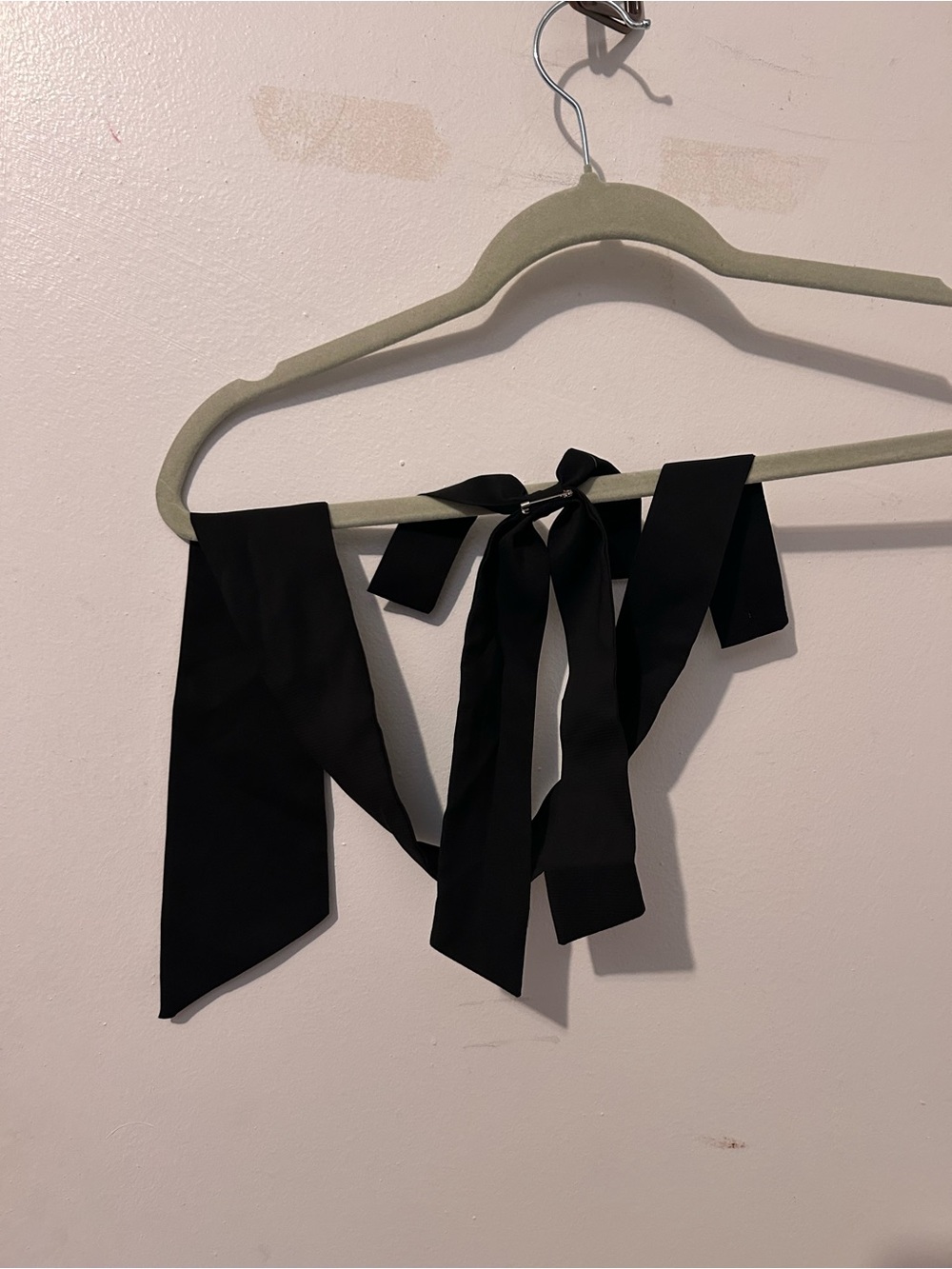 Black Tie Neck Scarf / Bow Accent